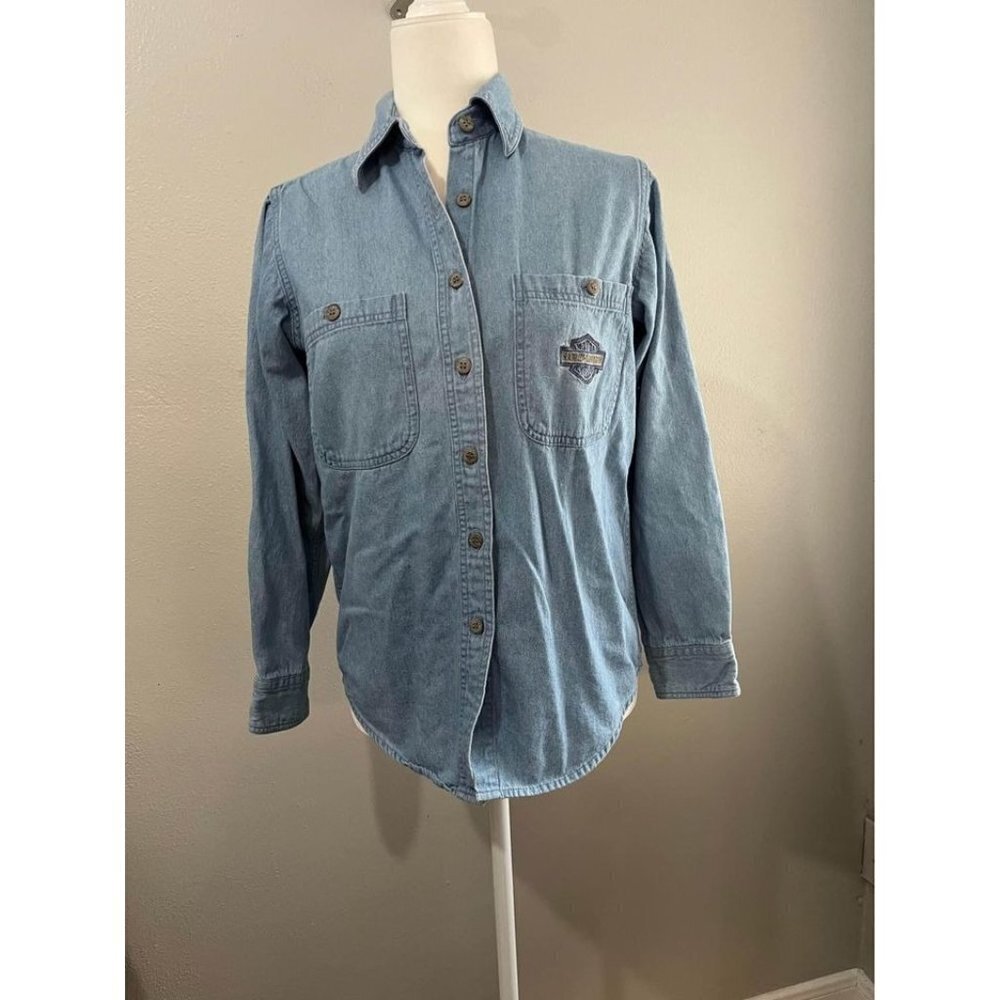 Harley Davidson Jean Shirt Embroidered Logo Size XS